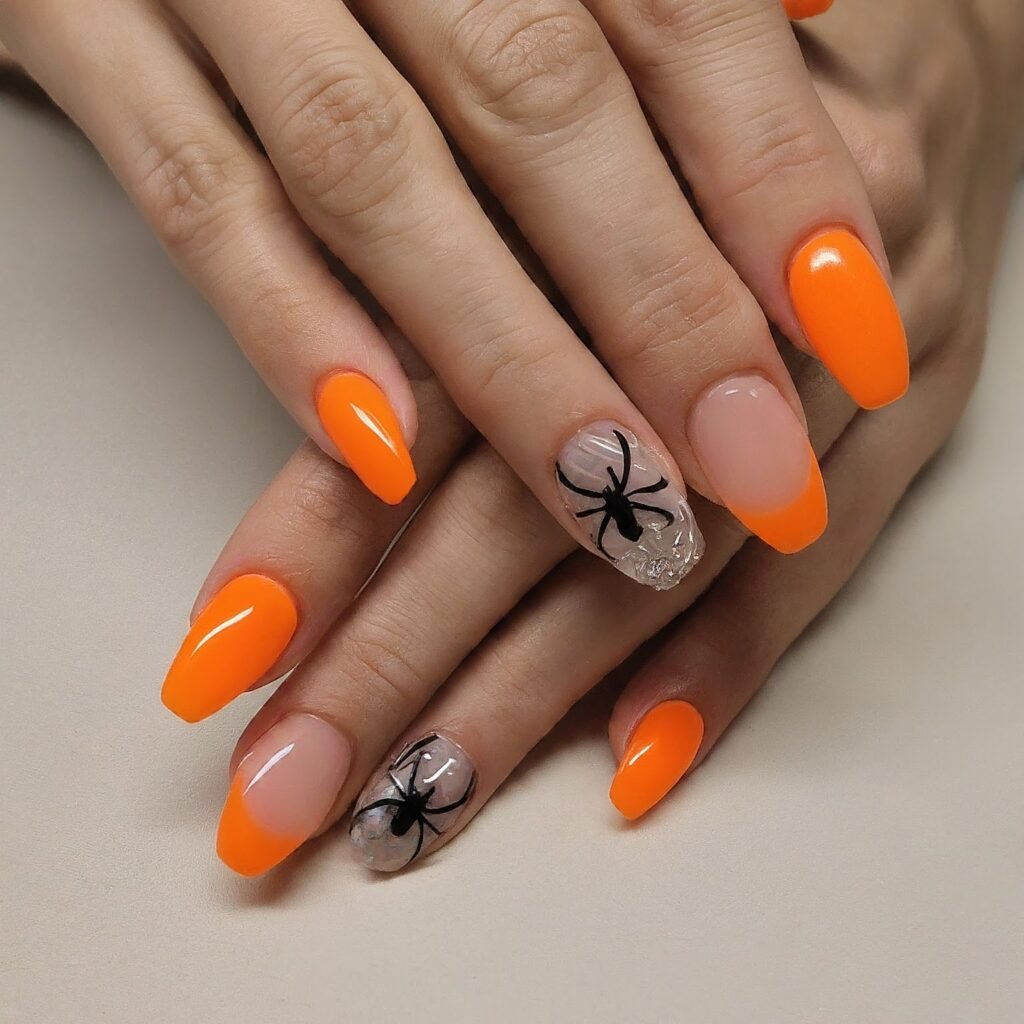 Orange Halloween Nails