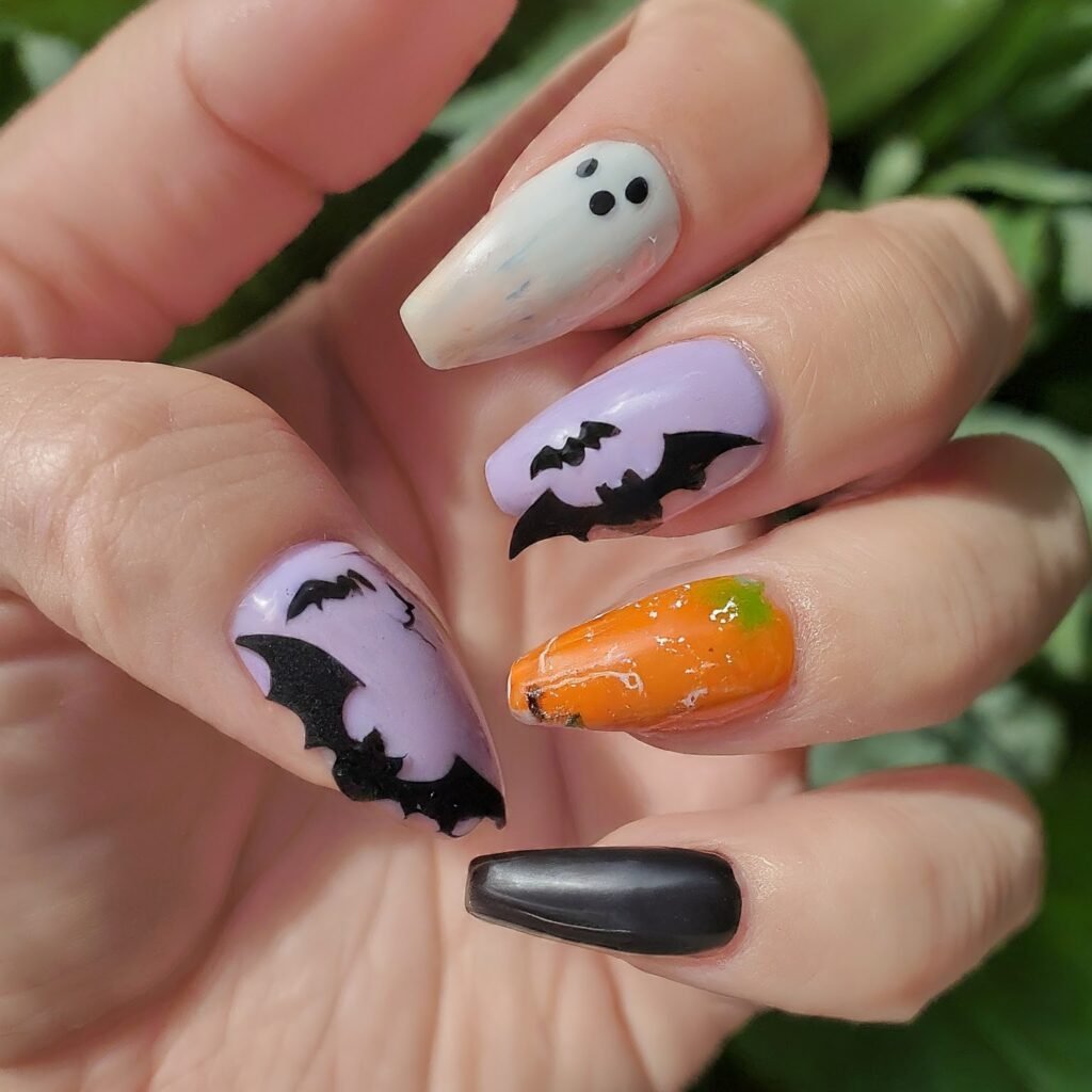 Short Halloween Acrylic Nails Design